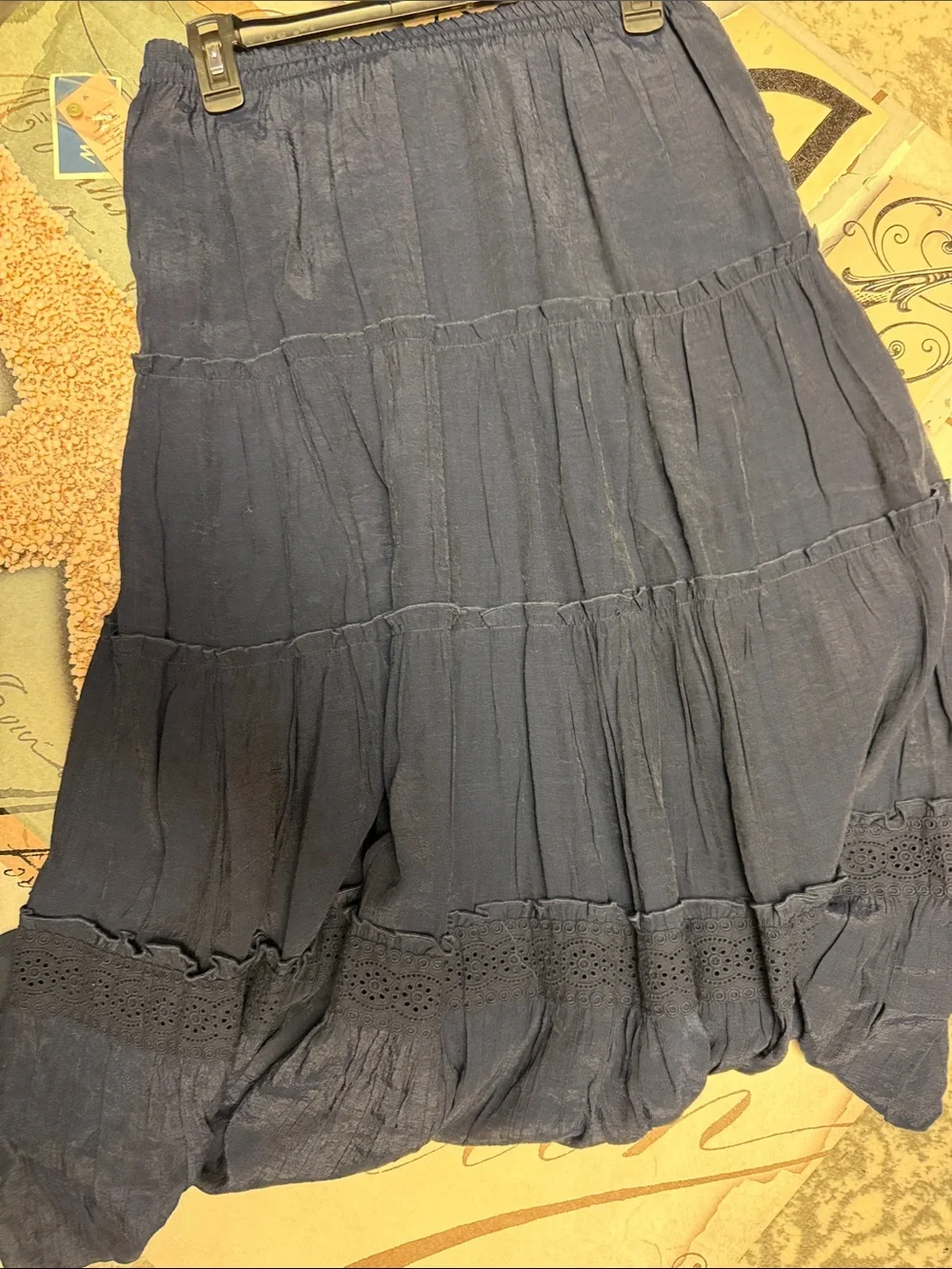 Nanette Lepore Navy Tiered Button-Front Maxi Skirt. 🆕